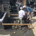 川崎市　多摩区登戸の寺院墓地、解体撤去に続いて基礎工事終了