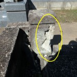 川崎市　麻生区のお墓の現場確認。大谷石外柵をどう直すか。