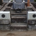 川崎市麻生区の墓地で、大谷石外柵の修繕をしてきました。